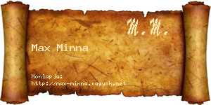 Max Minna névjegykártya